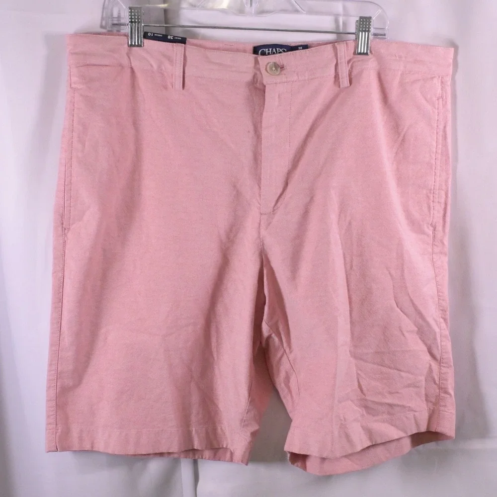 NWT‎ Chaps Pink Oxford Stretch High Rise Bermuda Shorts Men's 38 40x9.5